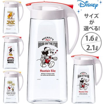 ピッチャー ASVEL アスベル 通販 ドリンクビオ DRINK VIO 冷水筒 1.6L 1600ml 2.1L 2100ml 縦横 タテヨコ 耐熱 冷水ポット 2L 麦茶ポット 横置きOK ワンプッシュ 洗いやすい 清潔 おしゃれ かわいい Disney ディズ