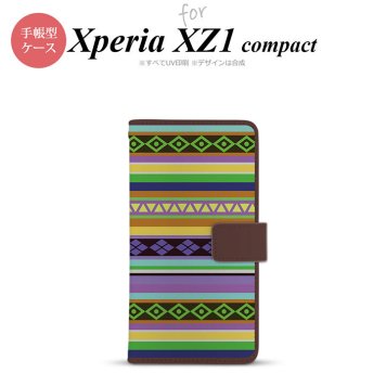 【手帳型 スマホ カバー ケース】【SO02K】【エクスペリア XZ1】手帳型 ケース SO-02K スマホ カバー Xperia XZ1 Compact エクスペリア エスニックボーダー 紫 nk-004s-so02k-dr1564【メール便送料無料】