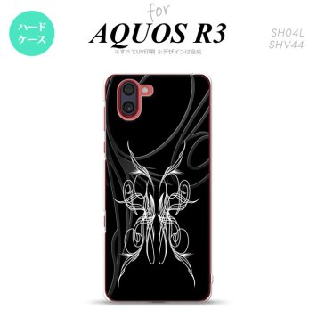 SH-04L SHV44 R3 AQUOS R3 スマホケース カバー ピンスト 黒 白 nk-r3-1243