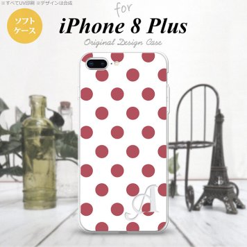 【iPhone8Plus】【スマホケース/スマホカバー】【アイフォン8プラス】iPhone8Plus スマホケース ケース アイフォン8プラス イニシャル ドット・水玉 サーモンピンク nk-ip8p-tp109ini【メール便送料無料】