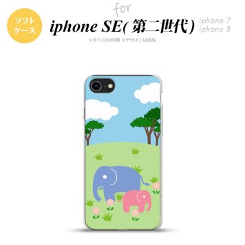 iPhoneSE 2 第二世代 iPhone8&iPhone7 共用 スマホケース 背面カバー ソフトケース ゾウ おしゃれ かわいい かっこいい メンズ レディース nk-ise2-tp691