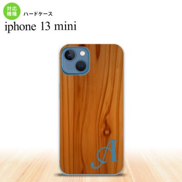 iPhone13mini iPhone13 mini ケース ハードケース ピクチャ 木目 茶 +アルファベット  nk-i13m-735i