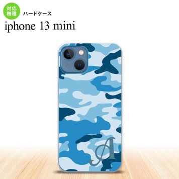 iPhone13mini iPhone13 mini ケース ハードケース ウッドランド 迷彩 C 青 +アルファベット  nk-i13m-1154i