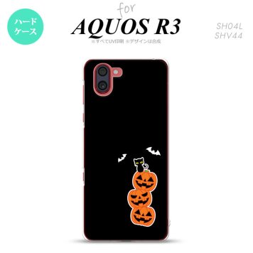 SH-04L SHV44 R3 AQUOS R3 スマホケース カバー ハロウィン カボチャ 連 小 黒 nk-r3-408