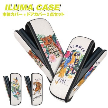 iqos イルマi ケース 2点セット ドアカバー+カバー チーター 虎 トラ オウム 南国柄 iqos ILUMA アイコス イルマ専用 アクセサリー iqos iluma アイコス イルマ カスタム イルマ専用スリーブ カスタマイズ可愛い おしゃれ