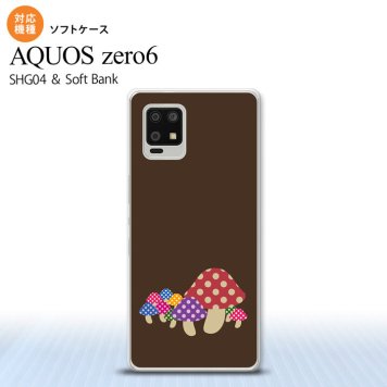 SHG04 SHG04 ZERO6 AQUOS zero6 スマホケース ソフトケース きのこ 茶 メンズ レディース nk-zero6-tp742