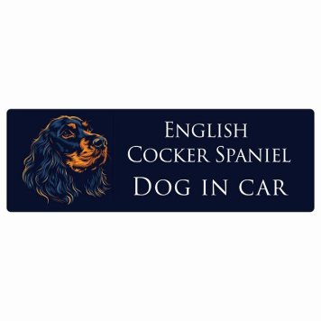 ドッグ カーステッカー イラスト付 Dog in Car イングリッシュコッカースパニエル Bタイプ セーフティサイン 犬種別 長方形 20x6.7cm シール リア あおり運転対策 Dog Sticker 屋外 屋内 防水 かわいい おしゃれ 安全対策 カーサイン
