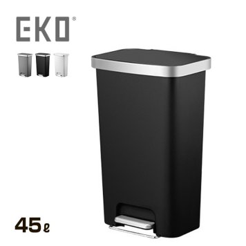 EKO HANA STEP BIN ハナ ステップビン 45L[45リットル ゴミ箱 ごみ箱 おしゃれ スタイリッシュ リビング キッチン ダイニング ふた付き 蓋付き ペダル 洗面所 新築 引越 ひっこし 新生活 ホワイト ブラック グレー]