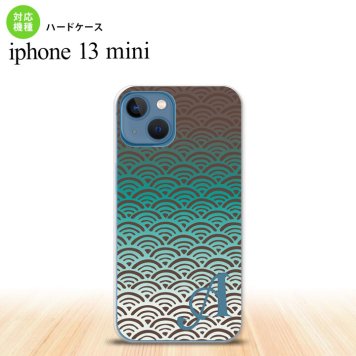 iPhone13mini iPhone13 mini ケース ハードケース 青海波 青 +アルファベット  nk-i13m-1714i