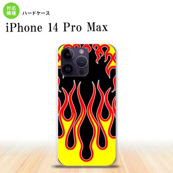 iPhone14 ProMax iPhone14 Pro Max スマホケース 背面ケース ハードケース ファイヤー 炎 黒 黄 2022年 9月発売 nk-i14pm-1301