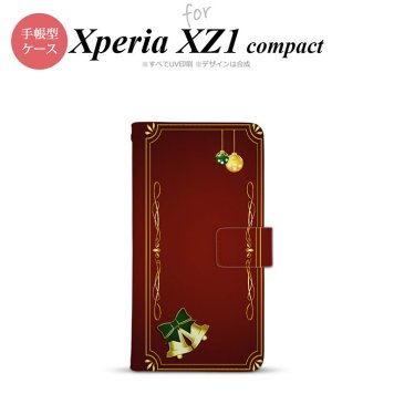 【手帳型 スマホ カバー ケース】【SO02K】【エクスペリア XZ1】手帳型 ケース SO-02K スマホ カバー Xperia XZ1 Compact エクスペリア クリスマス枠 赤 nk-004s-so02k-dr641【メール便送料無料】