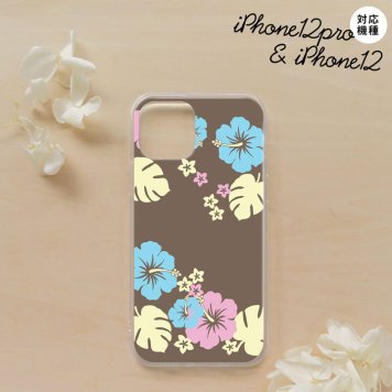 iPhone12/iPhone12pro iPhone12 / iPhone12pro スマホケース ソフトケース ハイビスカス C 茶 メンズ レディース nk-i12-tp452