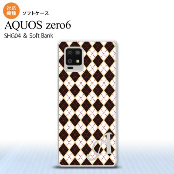 SHG04 SHG04 ZERO6 AQUOS zero6 スマホケース ソフトケース アーガイル 黒 赤 +アルファベット メンズ レディース nk-zero6-tp1401i