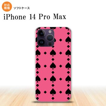 iPhone14 ProMax iPhone14 Pro Max スマホケース 背面ケースソフトケース トランプ スペード ピンク 黒 2022年 9月発売 nk-i14pm-tp538