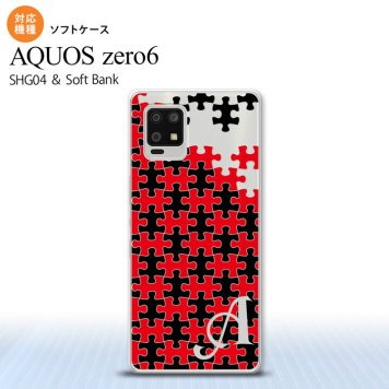 SHG04 SHG04 ZERO6 AQUOS zero6 スマホケース ソフトケース パズル 黒 赤 +アルファベット メンズ レディース nk-zero6-tp1204i