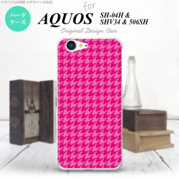 【SH04H】【スマホケース/スマホカバー】【アクオス ゼータ】SH04H スマホケース AQUOS ZETA SH04H カバー アクオス ゼータ 千鳥柄 ピンク nk-sh04h-901【メール便送料無料】