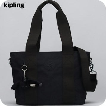 キプリング トートバッグ レディース ブランド Kipling ミンタ M UP ロゴ ワンポイント 無地 2WAY KI8642-P39 Black Noir 黒