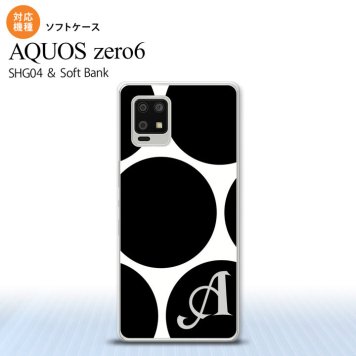 SHG04 SHG04 ZERO6 AQUOS zero6 スマホケース ソフトケース 水玉 B 白 黒 +アルファベット メンズ レディース nk-zero6-tp1114i