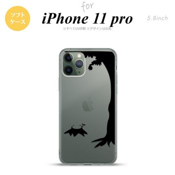 iPhone11Pro iPhone11 Pro スマホケース ソフトケース 切り株 黒 メンズ レディース nk-i11p-tp197