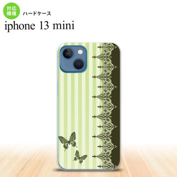 iPhone13mini iPhone13 mini ケース ハードケース バタフライ 蝶 レース 緑  nk-i13m-1281