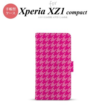 【手帳型 スマホ カバー ケース】【SO02K】【エクスペリア XZ1】手帳型 ケース SO-02K スマホ カバー Xperia XZ1 Compact エクスペリア 千鳥柄(大) ピンク nk-004s-so02k-dr916【メール便送料無料】