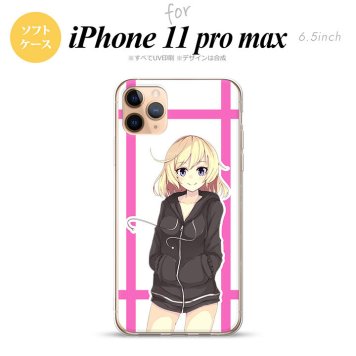iPhone11ProMax iPhone11pro max スマホケース ソフトケース 女の子 B ピンク メンズ レディース nk-i11pm-tp1327
