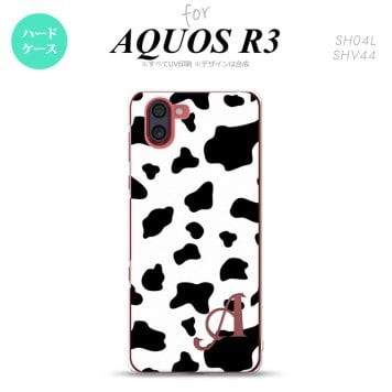 SH-04L SHV44 R3 AQUOS R3 スマホケース カバー ダルメシアン 牛 白 +アルファベット nk-r3-480i