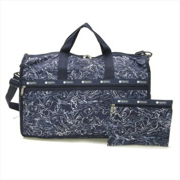 レスポートサック LeSportsac バッグ LARGE WEEKENDER 7185 E189 ラージウィークエンダー 2way ショルダー ボストンバッグ NEW WAVE 波柄ネイビー系