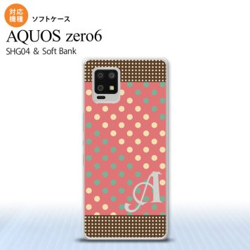 SHG04 SHG04 ZERO6 AQUOS zero6 スマホケース ソフトケース ドット 水玉 C 赤 ミント +アルファベット メンズ レディース nk-zero6-tp1644i