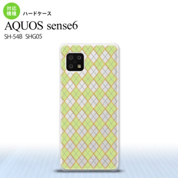 SH-54B SHG05 AQUOS sense6 スマホケース ハードケース アーガイル クリア 緑 メンズ レディース nk-sens6-1408