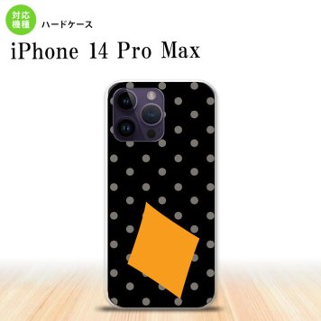 iPhone14 ProMax iPhone14 Pro Max スマホケース 背面ケース ハードケース トランプ 水玉 ダイヤ 黒 オレンジ 2022年 9月発売 nk-i14pm-549
