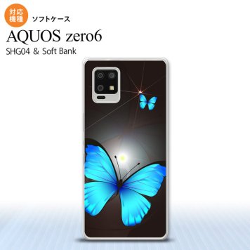 SHG04 SHG04 ZERO6 AQUOS zero6 スマホケース ソフトケース バタフライ 蝶 B 黒 メンズ レディース nk-zero6-tp214