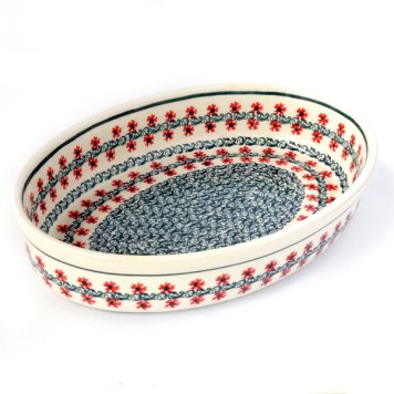 [Zaklady Ceramiczne Boleslawiec/ザクワディ ボレスワヴィエツ陶器]グラタン皿(オーバル)-1168 ポーリッシュポタリー ポーランド陶器/ポーランド 食器 陶器 オーブンウェア おしゃれ エコ 脱プラ SDGs