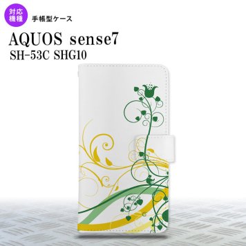 sense7 sense7 手帳型スマホケース カバー 草 ボタニカル 緑 黄 2022年 11月発売 nk-004s-sens7-dr1621