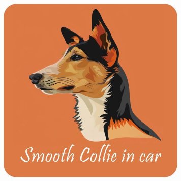 ドッグ カーステッカー イラスト付 Dog in Car スムースコリー Aタイプ セーフティサイン 犬種別 正方形 13x13cm シール リア あおり運転対策 Dog Sticker 屋外 屋内 防水 かわいい おしゃれ 安全対策 カーサイン