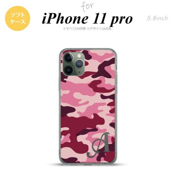 iPhone11Pro iPhone11 Pro スマホケース ソフトケース ウッドランド 迷彩 B ピンク +アルファベット メンズ レディース nk-i11p-tp1148i