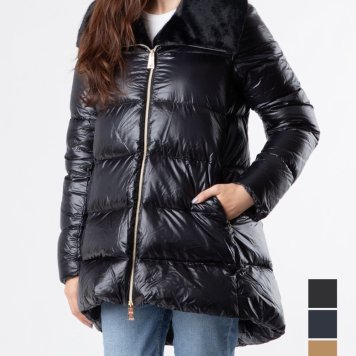 ヘルノ HERNO PI001944D 12017Z ダウンジャケット DOWN JACKET レディース アウター ダウンコート 防寒着 ビジネス カジュアル 長袖 ナイロン フェイクファー 撥水 