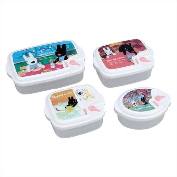 リサとガスパール レンジ容器4個セット　 LG23  内祝 内祝い お祝 御祝 記念品 出産内祝い プレゼント 快気祝い 粗供養 引出物