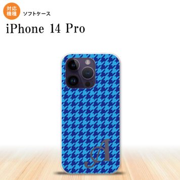 iPhone14 Pro iPhone14 Pro スマホケース 背面ケースソフトケース 千鳥 格子 小 青 +アルファベット 2022年 9月発売 nk-i14p-tp904i