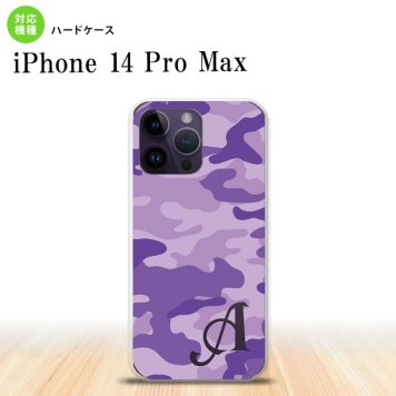 iPhone14 ProMax iPhone14 Pro Max スマホケース 背面ケース ハードケース ウッドランド 迷彩 紫 +アルファベット 2022年 9月発売 nk-i14pm-1151i