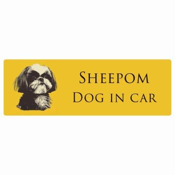 ドッグ カーステッカー イラスト付 Dog in Car シーポメ Aタイプ セーフティサイン 犬種別 長方形 15x5cm シール リア あおり運転対策 Dog Sticker 屋外 屋内 防水 かわいい おしゃれ 安全対策 カーサイン
