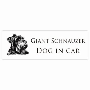 ドッグ カーステッカー イラスト付 Dog in Car ジャイアントシュナウザー Aタイプ セーフティサイン 犬種別 長方形 20x6.7cm シール リア あおり運転対策 Dog Sticker 屋外 屋内 防水 かわいい おしゃれ 安全対策 カーサイン