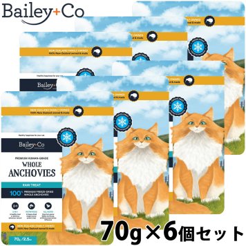 ベイリーコー Bailey＋Co キャットトリーツ フリーズドライ 丸ごとアンチョビ 70g×6個セット
