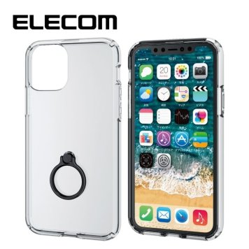 エレコム iPhone 2019 5.8インチ ケース リング付 耐衝撃 ポリカーボネート TPU ブラック PM-A19BHVCRBK