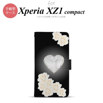 【手帳型 スマホ カバー ケース】【SO02K】【エクスペリア XZ1】手帳型 ケース SO-02K スマホ カバー Xperia XZ1 Compact エクスペリア ハート（D） 黒 nk-004s-so02k-dr233【メール便送料無料】