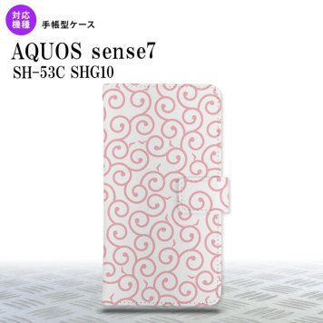 sense7 sense7 手帳型スマホケース カバー 唐草 クリア ピンク 2022年 11月発売 nk-004s-sens7-dr1125