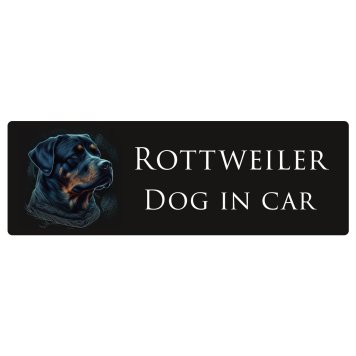 ドッグ カーステッカー イラスト付 Dog in Car ロットワイラー B タイプ セーフティサイン 犬種別 長方形 15x5cm シール リア あおり運転対策 Dog Sticker 屋外 屋内 防水 かわいい おしゃれ 安全対策 カーサイン
