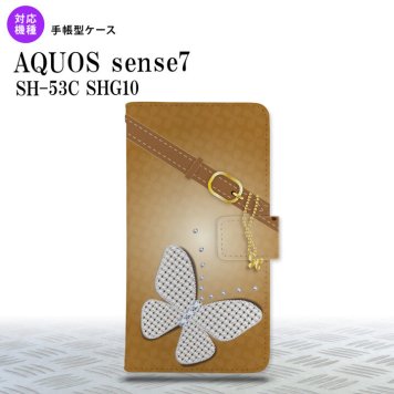 sense7 sense7 手帳型スマホケース カバー バタフライ 蝶 茶 2022年 11月発売 nk-004s-sens7-dr325
