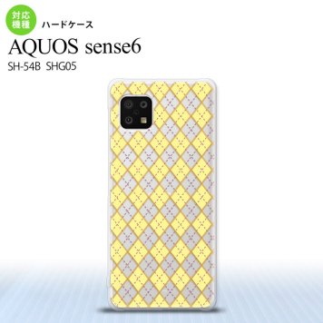 SH-54B SHG05 AQUOS sense6 スマホケース ハードケース アーガイル クリア 黄 メンズ レディース nk-sens6-1406