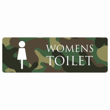トイレ 案内 シール WOMENS 迷彩 カラー 長方形 ドア 防水 屋内 屋外 サインステッカー ピクトサイン トイレマーク表示 案内 注意 施設 御手洗 TOILET おしゃれ シンプル 安全対策